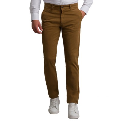 Navy & Green Trousers Chinos Modern Fit-Chocolate