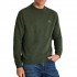 Navy & Green Crewneck Wool Sweater-Olive