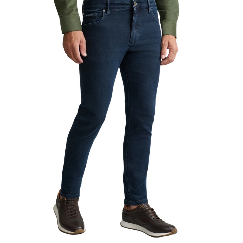 Navy & Green Jeans-Blue/Black
