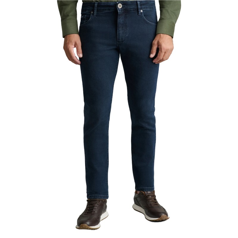 Navy & Green Jeans-Blue/Black
