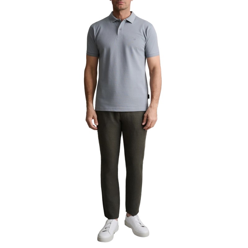 Navy & Green Polo Shirt Young Line Two Ply-Stormcloud