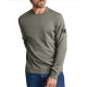Navy & Green Sweater Long Sleeve Knit-Green Leaf