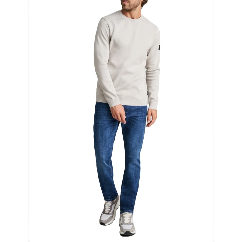 Navy & Green Sweater Long Sleeve Knit-Ice