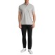Navy & Green Polo Shirt Custom Fit Mercerised-Grey Stone