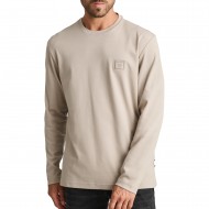 Navy & Green T-Shirt Long Sleeve-Beige