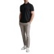 Navy & Green Polo Shirt Custom Fit Mercerized-Black