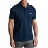 Navy & Green Polo Shirt Custom Fit Mercerized-Dark Blue