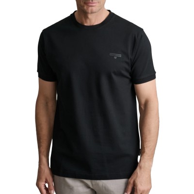 Navy & Green T-Shirt Custom Fit Mercerized-Black