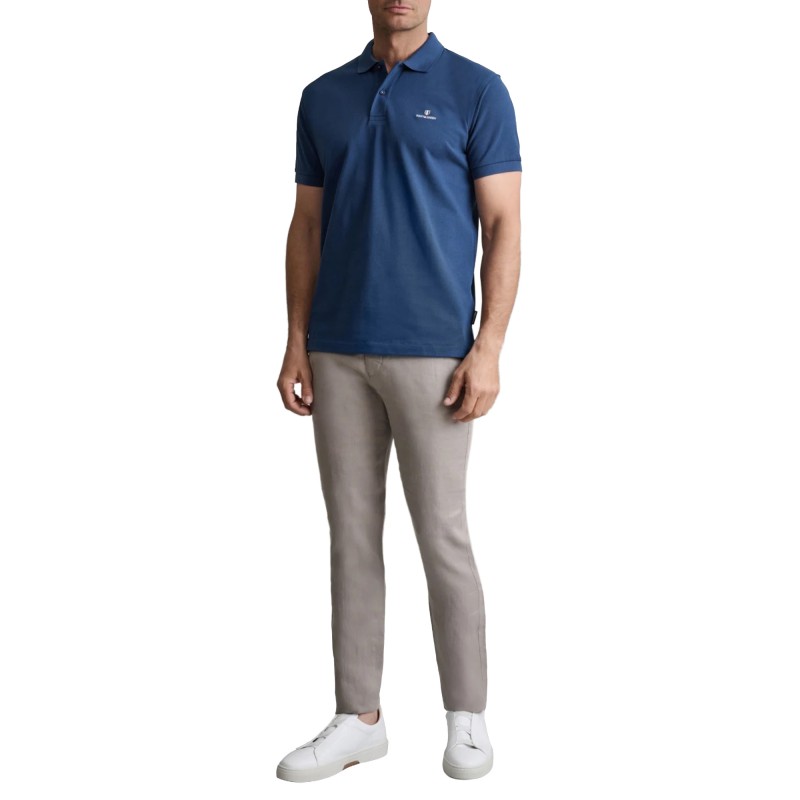 Navy & Green Polo Shirt Custom Fit-Atlantic Blue