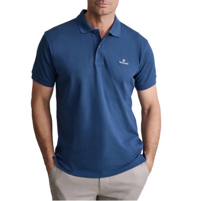 Navy & Green Polo Shirt Custom Fit-Atlantic Blue