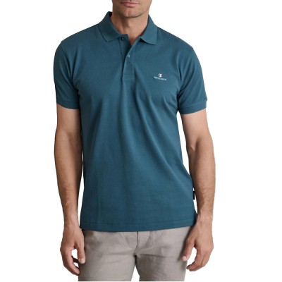 Navy & Green Polo Shirt Custom Fit-Deep Ocean