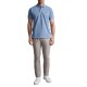 Navy & Green Polo Shirt Custom Fit-Faded Denim Blue