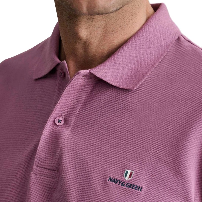 Navy & Green Polo Shirt Custom Fit-Grape Nectar
