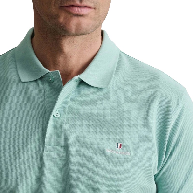 Navy & Green Polo Shirt Custom Fit-Lagoon Navy & Green Polo Shirt Custom Fit-Lagoon