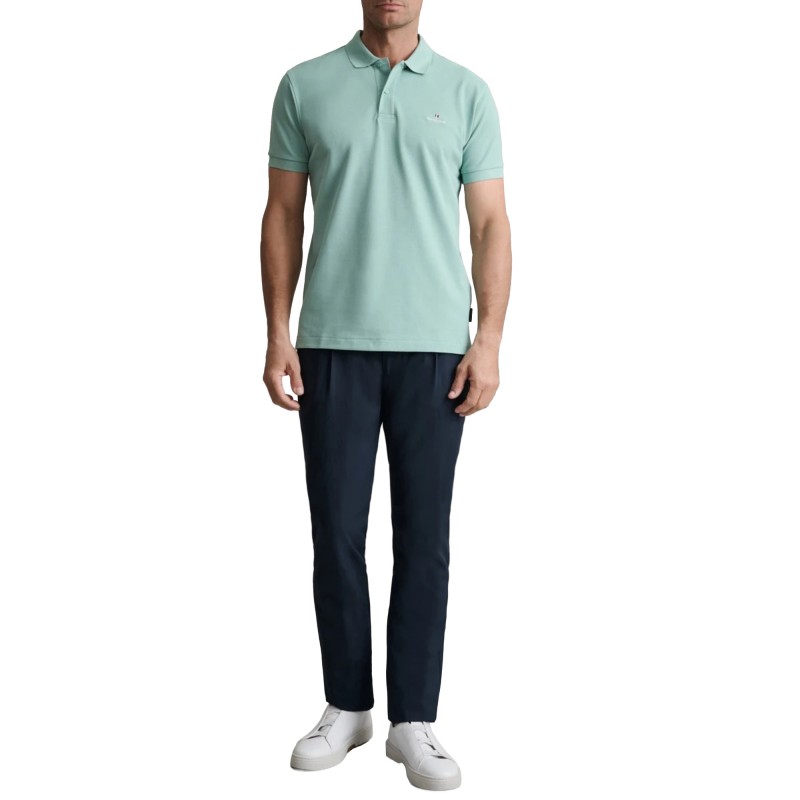 Navy & Green Polo Shirt Custom Fit-Lagoon Navy & Green Polo Shirt Custom Fit-Lagoon