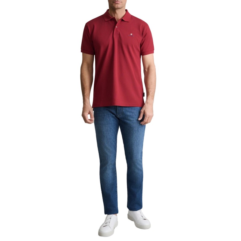 Navy & Green Polo Shirt Custom Fit-Merlot