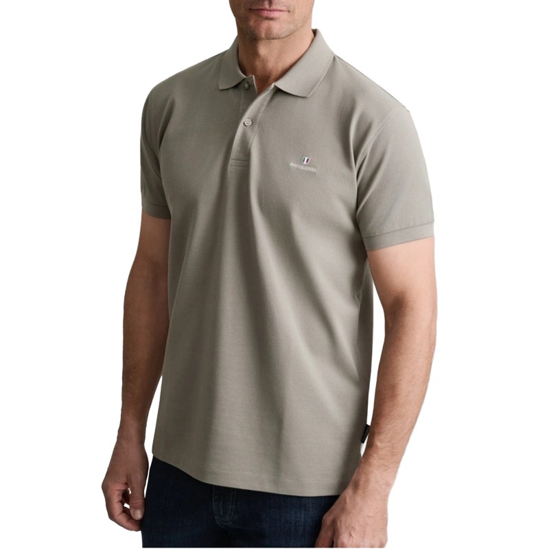Navy & Green Polo Shirt Custom Fit-Metallo