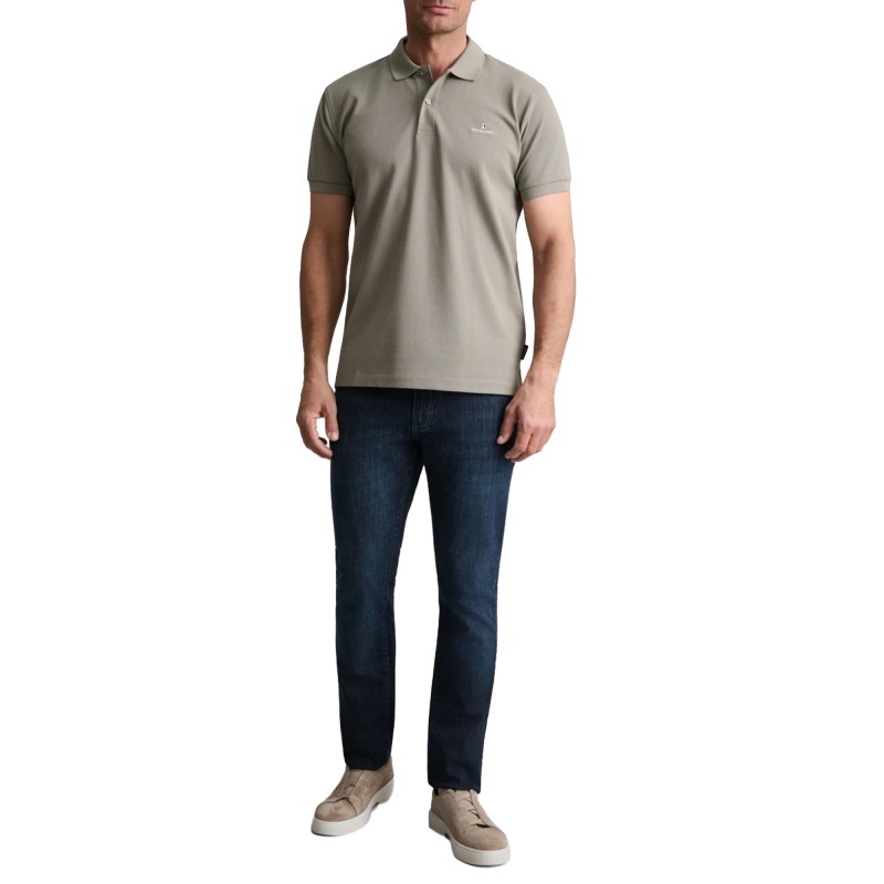 Navy & Green Polo Shirt Custom Fit-Metallo