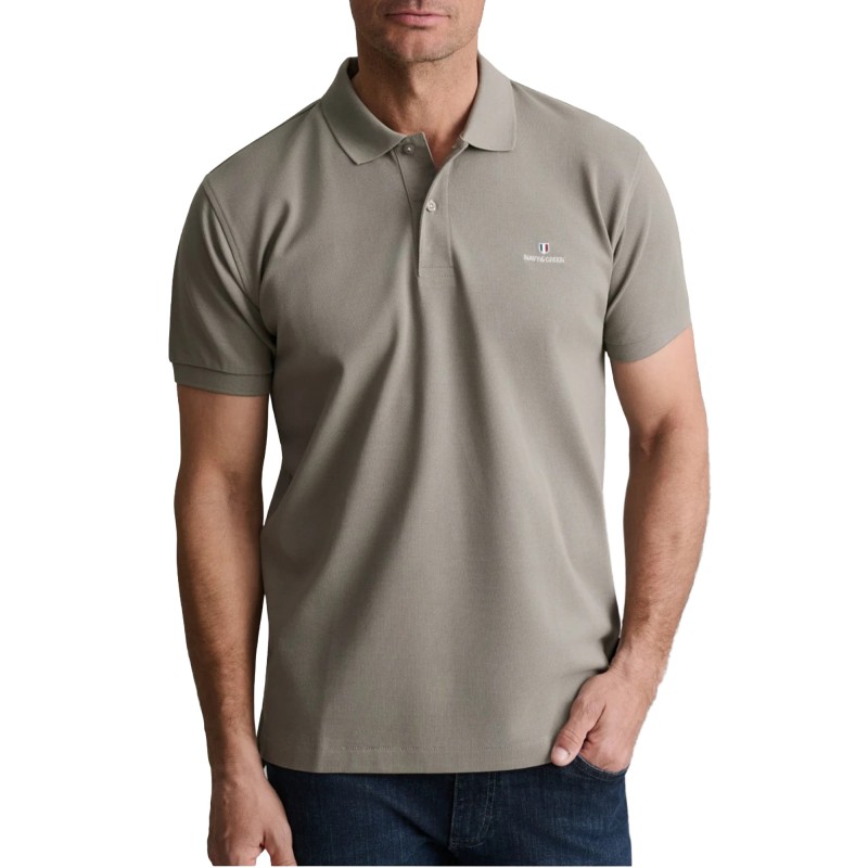 Navy & Green Polo Shirt Custom Fit-Metallo