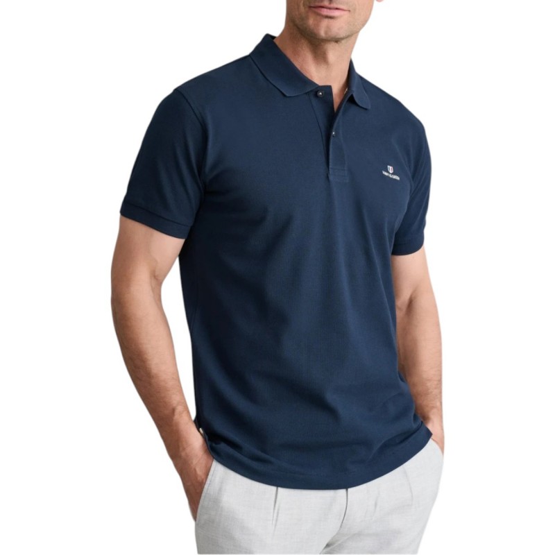Navy & Green Polo Shirt Custom Fit-Marine Blue
