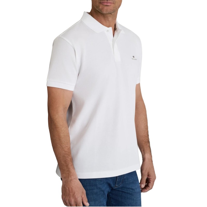 Navy & Green Polo Shirt Custom Fit-White