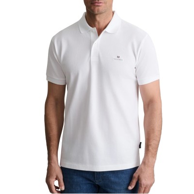 Navy & Green Polo Shirt Custom Fit-White