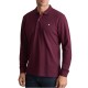 Navy & Green Polo Shirt Long Sleeve Custom Fit-Dark Bordeaux