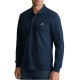 Navy & Green Polo Shirt Long Sleeve Custom Fit-Marine Blue
