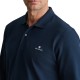 Navy & Green Polo Shirt Long Sleeve Custom Fit-Marine Blue