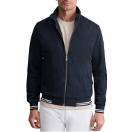 Navy & Green Jacket Zip Up With Stripes-Blue