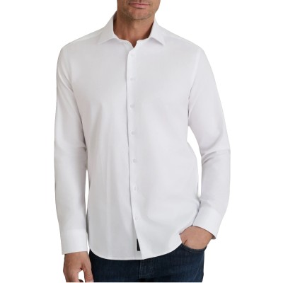 Navy & Green Shirt Comfort Fit-Absolute White