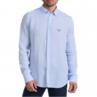 Navy & Green Shirt Comfort Fit-Light Sky Blue