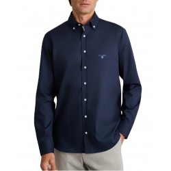Navy & Green Shirt Comfort Fit-DK Blue