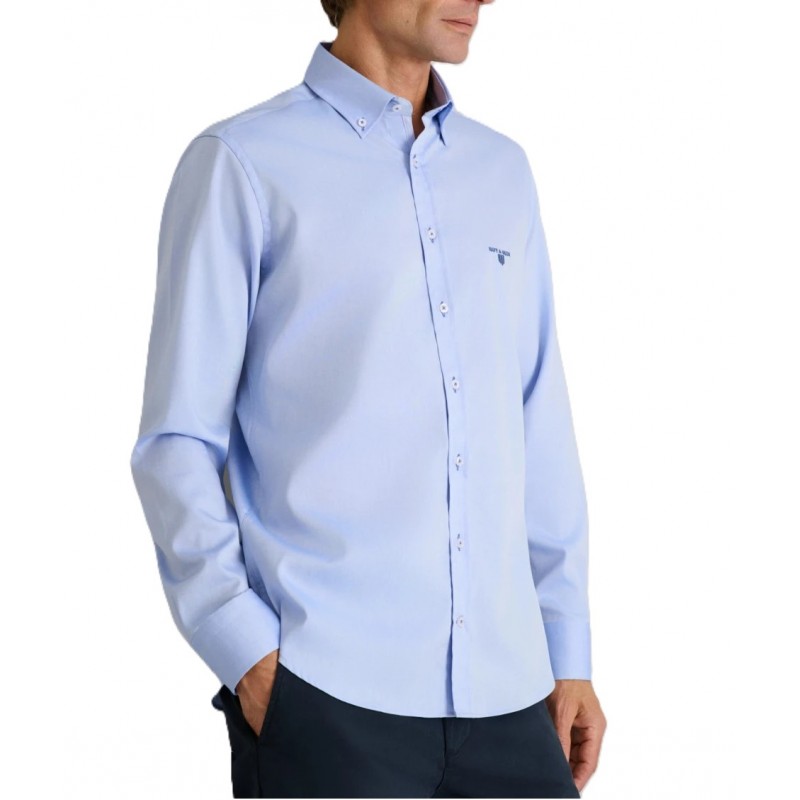 Navy & Green Shirt Comfort Fit-Deep Light Blue Navy & Green Shirt Comfort Fit-Deep Light Blue