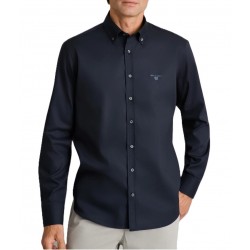 Navy & Green Shirt Comfort Fit Wrinkle Free-Ink Black