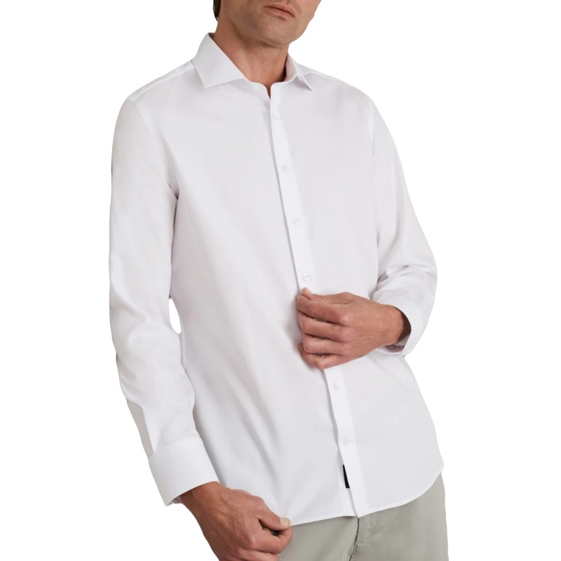 Navy & Green Shirt Comfort Fit-Ultra White