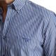 Navy & Green Shirt Comfort Fit Striped-Dk Navy/White