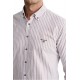 Navy & Green Shirt Striped Oxford Comfort Fit-Brown Grey/White