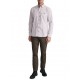 Navy & Green Shirt Striped Oxford Comfort Fit-Brown Grey/White