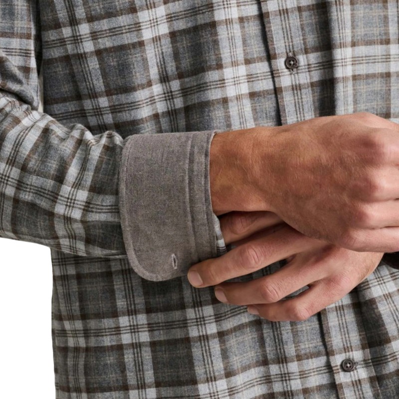 Navy & Green Shirt Comfort Fit-Grey Lt/Grey Blue
