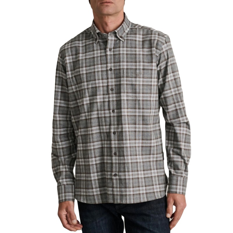 Navy & Green Shirt Comfort Fit-Grey Lt/Grey Blue