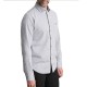 Navy & Green Shirt Comfort Fit Cotton Linen-Frost Grey