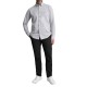 Navy & Green Shirt Comfort Fit Cotton Linen-Frost Grey