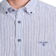 Navy & Green Shirt Striped Comfort Fit-White/Dirty Blue