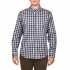 Navy & Green Two Ply Shirt In Twisted Egyptian Cotton-Blue Graphite/White