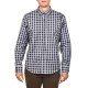 Navy & Green Two Ply Shirt In Twisted Egyptian Cotton-Blue Graphite/White Navy & Green Two Ply Shirt In Twisted Egyptian Cotton-Blue Graphite/White