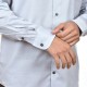 Navy & Green Comfort Fit Shirt In Twisted Egyptian Cotton-Blue Ice Navy & Green Comfort Fit Shirt In Twisted Egyptian Cotton-Blue Ice