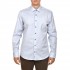 Navy & Green Comfort Fit Shirt In Twisted Egyptian Cotton-Blue Ice