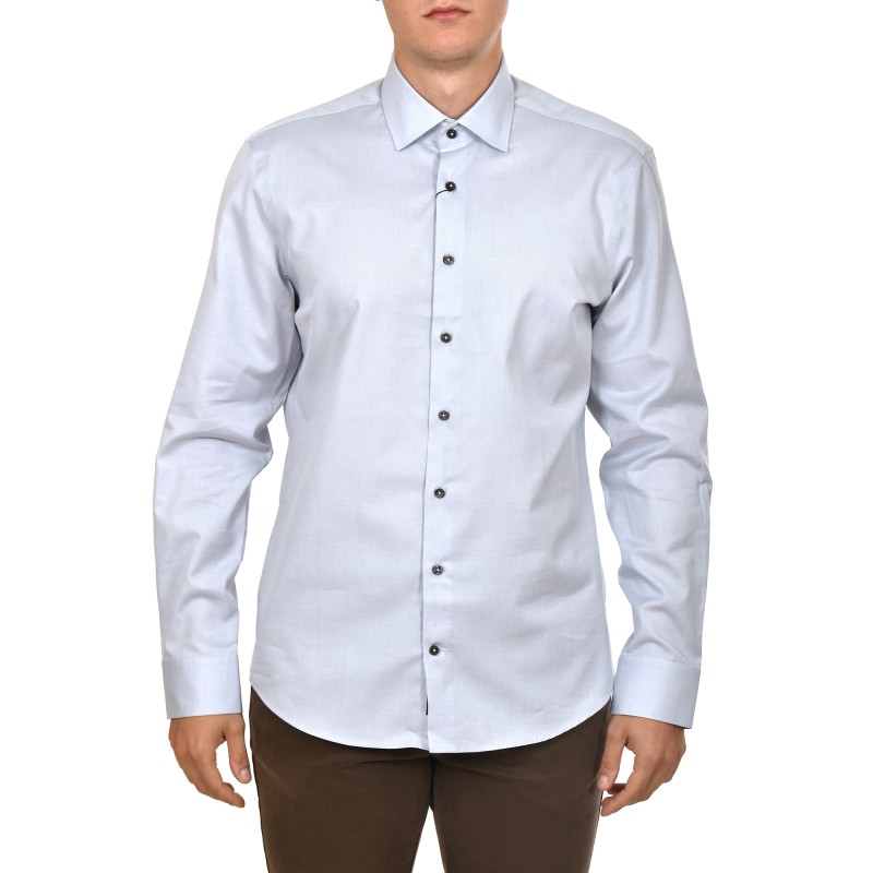 Navy & Green Comfort Fit Shirt In Twisted Egyptian Cotton-Blue Ice Navy & Green Comfort Fit Shirt In Twisted Egyptian Cotton-Blue Ice