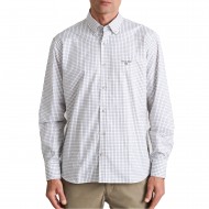 Navy & Green Shirt Comfort Fit-Grey/Ochre